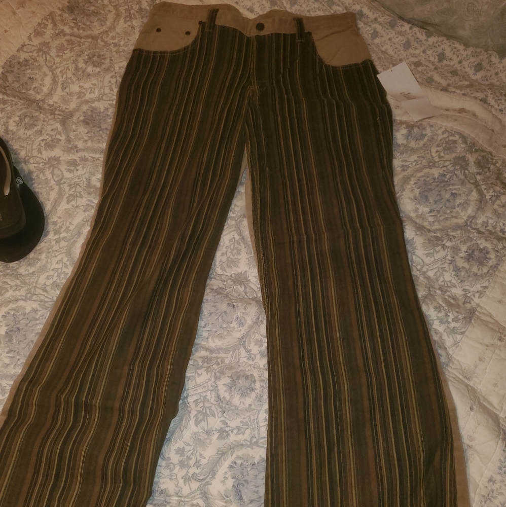 Corduroy beige and stripe pants